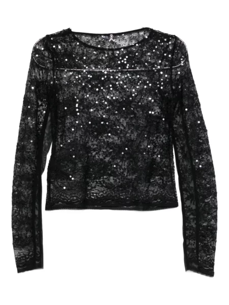 Top Patrizia Pepe cu paiete lung negru