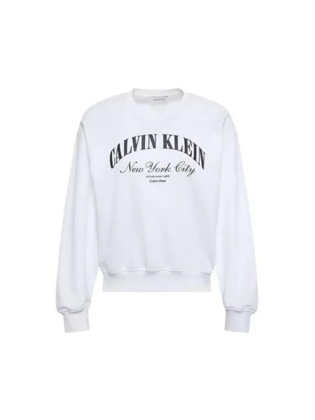 Calvin Klein Jeans Mikina Varsity tmavomodrá biela