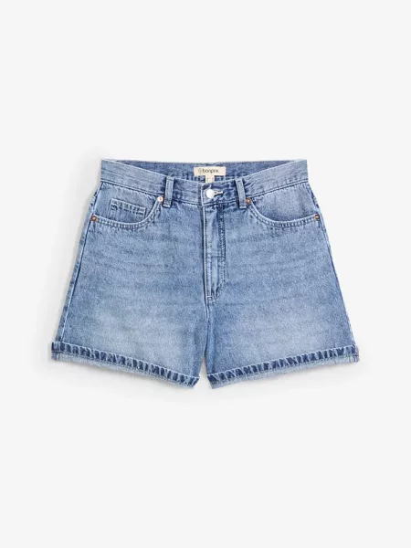 Szorty dżinsowe high waist low stretch niebieskie