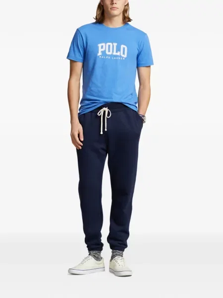 Tricou polo Polo Ralph Lauren cu glugă cu blană cu broderie roșu