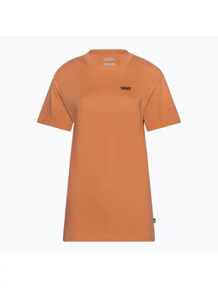 Дамска тениска Vans Left Chest Logo carnelian оранжево