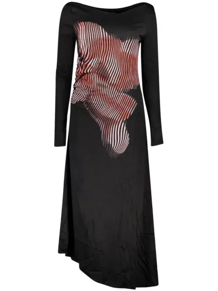 Rochie midi Desigual cu imagine asimetrică negru
