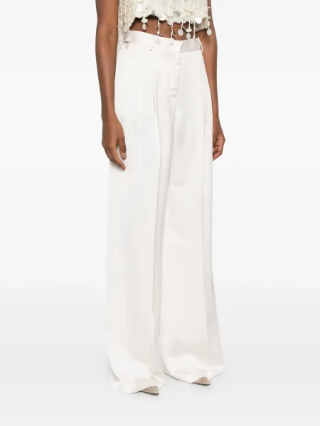 Pantaloni The Andamane plisate alb