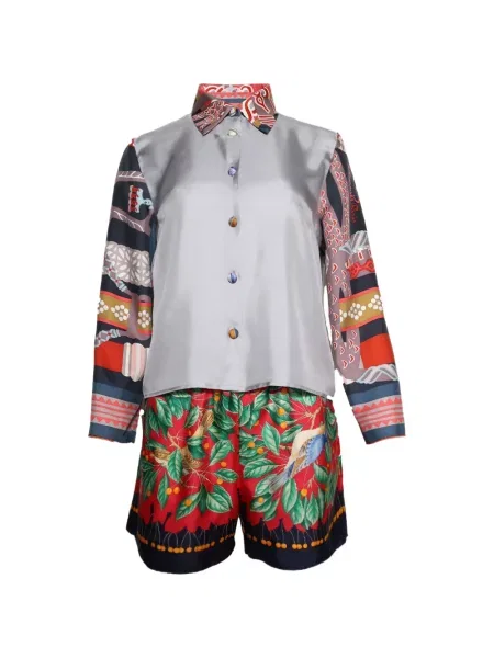 Pantaloni scurți Lily Eve de mătase gri