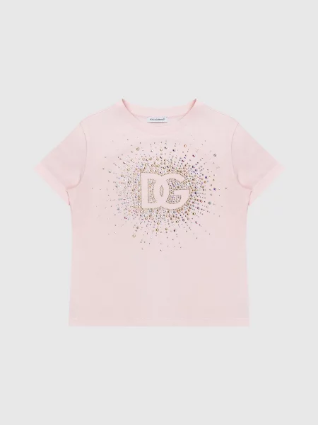 Детская футболка Dolce&gabbana розовая