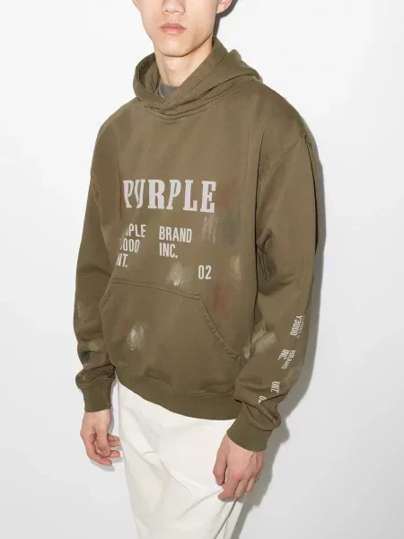 Hoodie Purple Brand με σχέδιο πράσινο