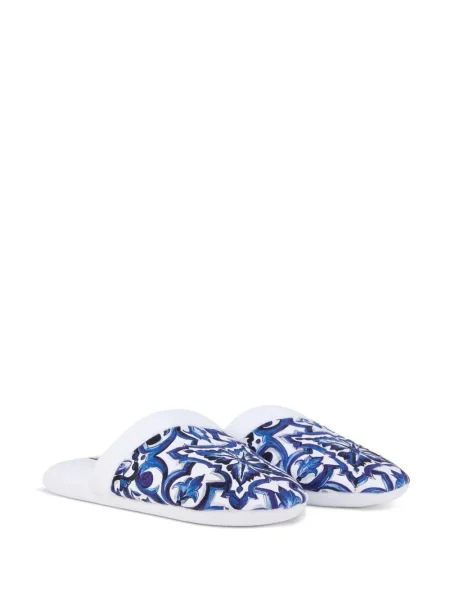 Froté bačkory Dolce & Gabbana s potiskem bílé