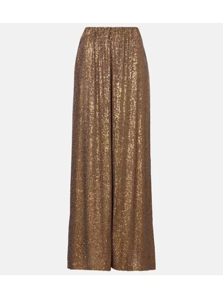 Pantaloni Norma Kamali auriu