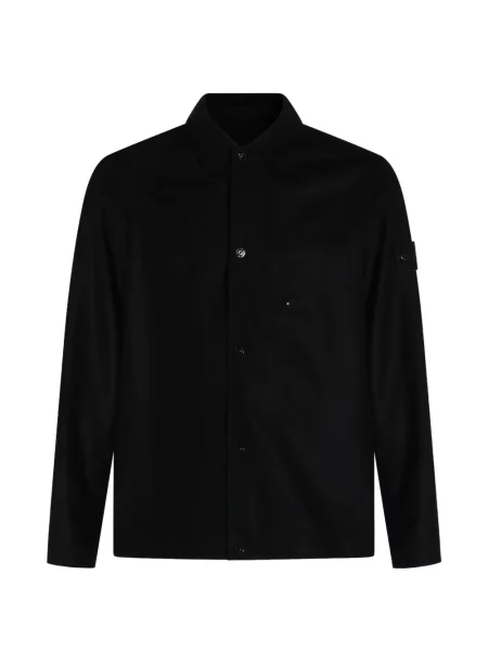 Cămașă Stone Island de lână cu strasuri negru