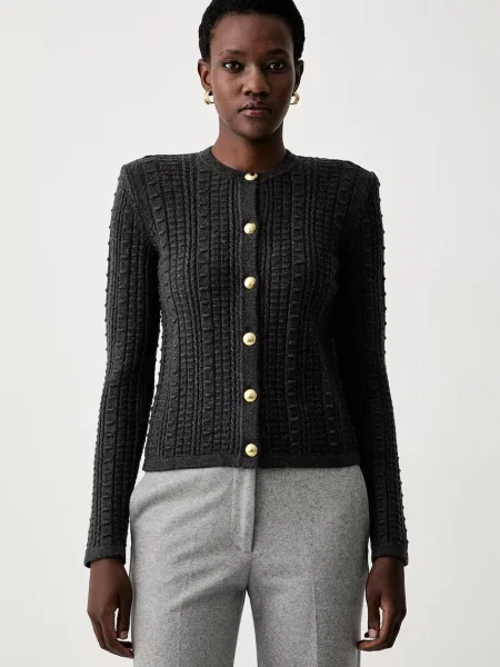 Twinset cardigan pentru femei cu amestec de lână gri