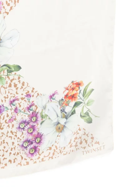 Fular Twinset cu model floral cu imagine