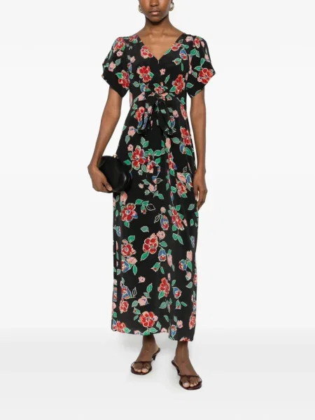 Rochie Rixo cu model floral de costum negru