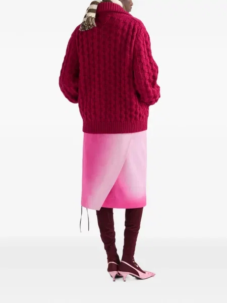 Cardigan Prada de lână roz