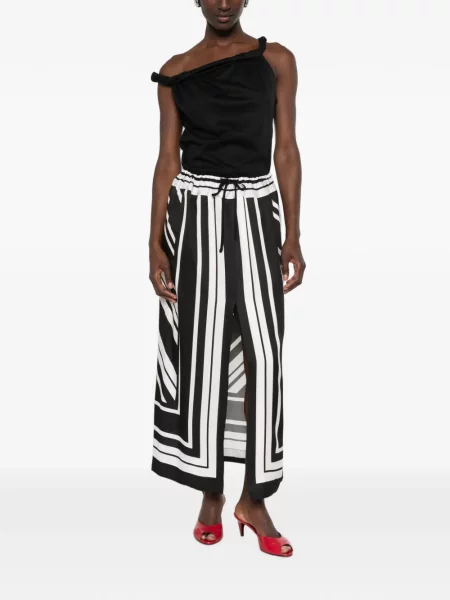Fusta maxi Brandon Maxwell cu dungi negru