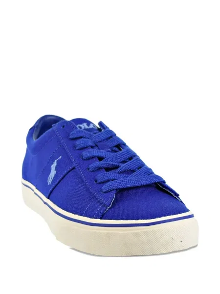 Sneakerși Polo Ralph Lauren din piele slip-on în carouri alb