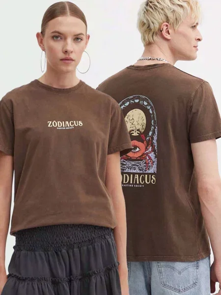 Koszulka Kaotiko Washed Zodiacus brown brązowa