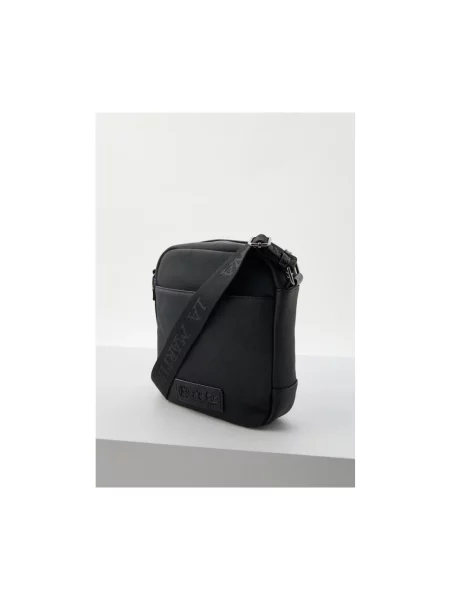 Lniana torba crossbody La Martina czarna