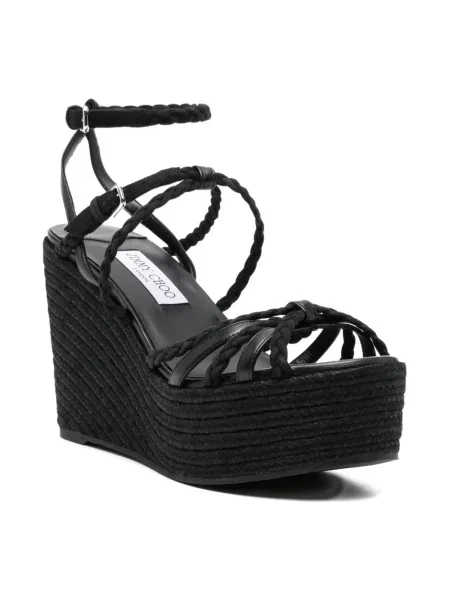 Sandały Jimmy Choo na koturnie czarne