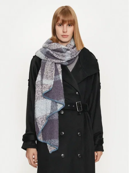 Fular Only în carouri albastru