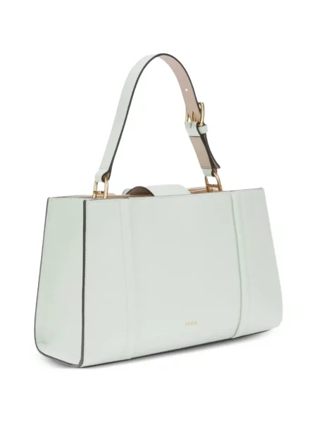 Bőr shopper táska Furla zöld
