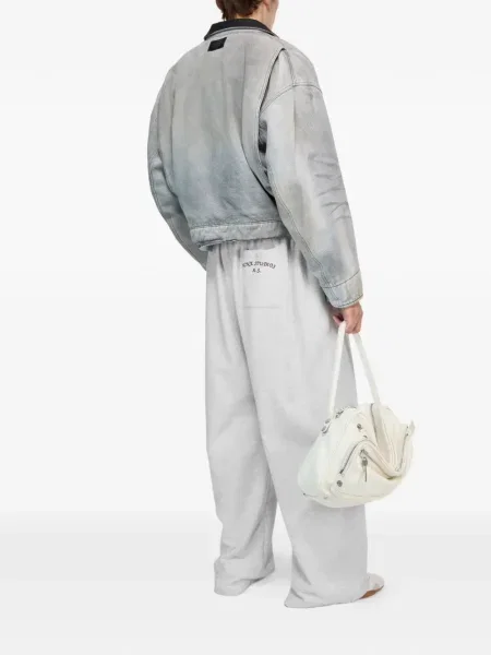 Gulerat geacă de blugi Acne Studios din piele gri
