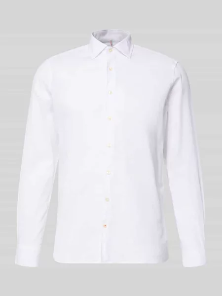 Koszula casualowa o kroju slim fit z mieszanka lnu model Steven' Cinque biała