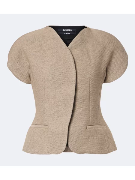 Geacă Jacquemus de lână bej