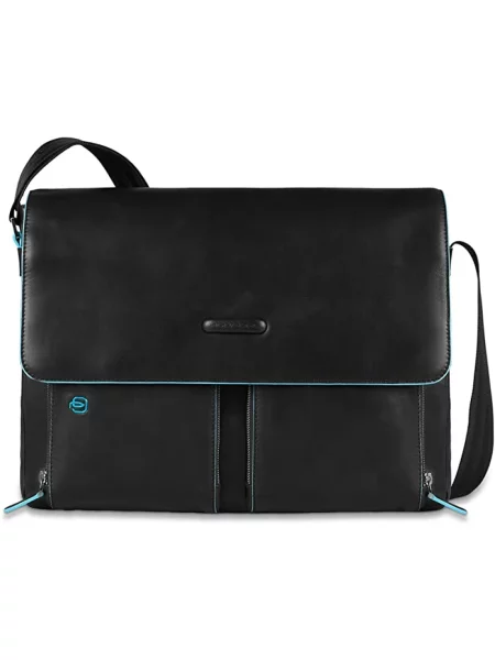 Torba na laptopa Piquadro skórzana czarna