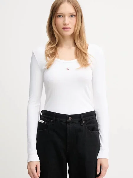 Calvin Klein Jeans longsleeve biały