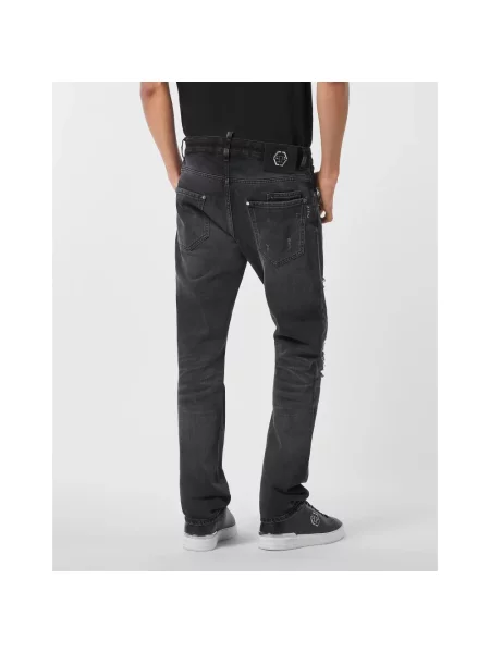 Jeansy straight leg Philipp Plein czarne