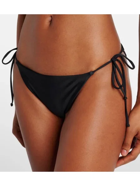 Bikini Jade Swim cu talie joasă cu legături negru