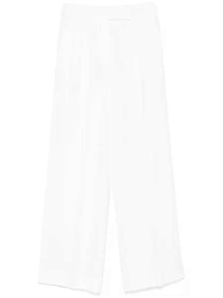 Pantaloni Peserico plisate alb