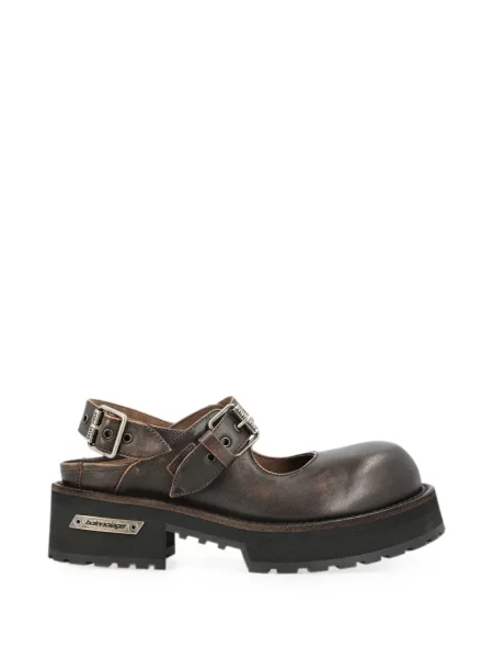 Papuci tip mules Balenciaga din piele maro