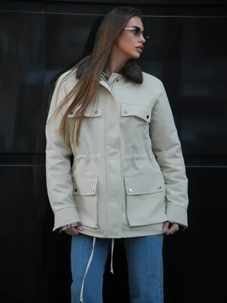 Тренч Jadone Fashion бежевый