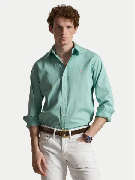 Polo Ralph Lauren Πουκάμισο Custom Fit πράσινο