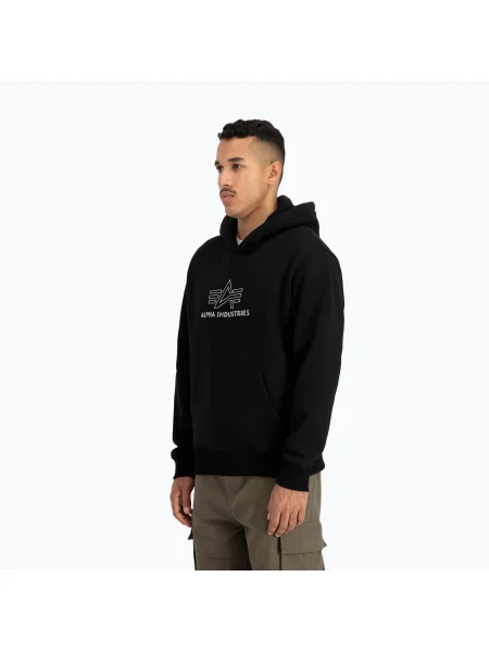 Hanorac cu glugă Alpha Industries negru