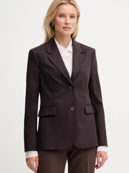 Tommy Hilfiger marynarka z dodatkiem wełny jednorzędowa gładka bordowy