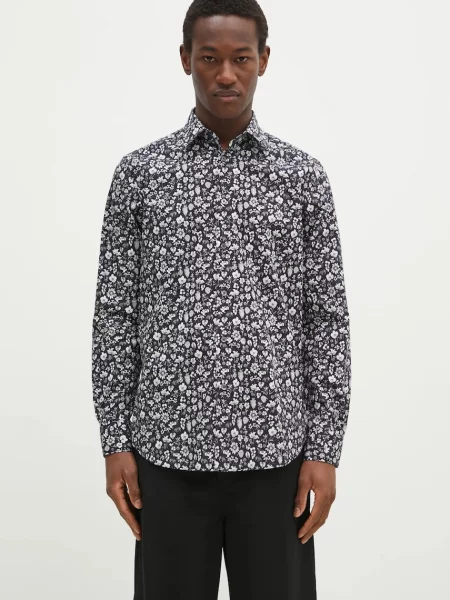 Paul Smith cămașă din bărbați cu guler clasic slim negru