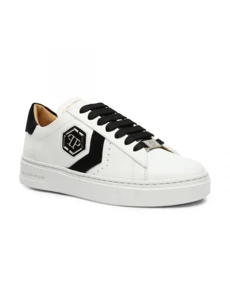 Philipp Plein De piele sneakers Arrow Force alb