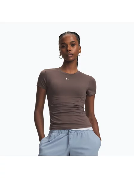Tricou de antrenament pentru femei Under Armour Motion Fitted SS peppercorn/white alb