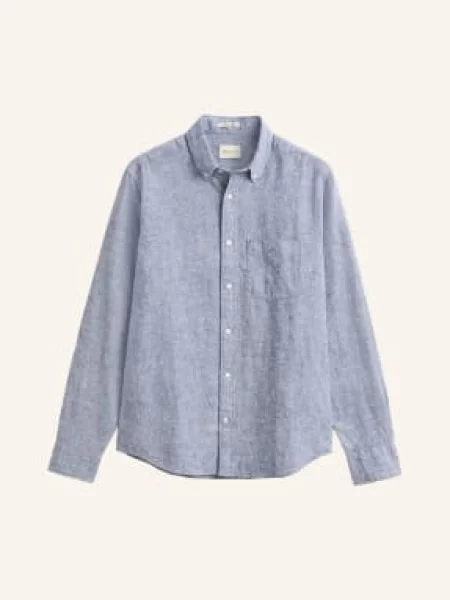 Gant Košile Regular Fit S Lnem tmavě modrá