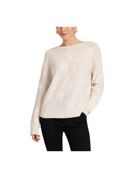 Lniany sweter Elena Miro' biały