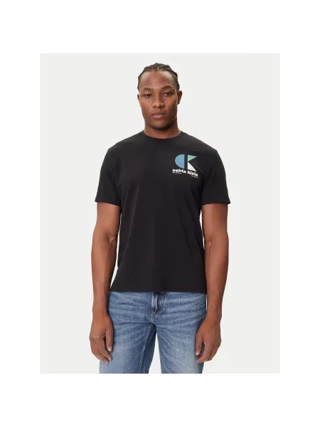 Calvin Klein Jeans Marškinėliai Bauhaus Logo Regular Fit juoda