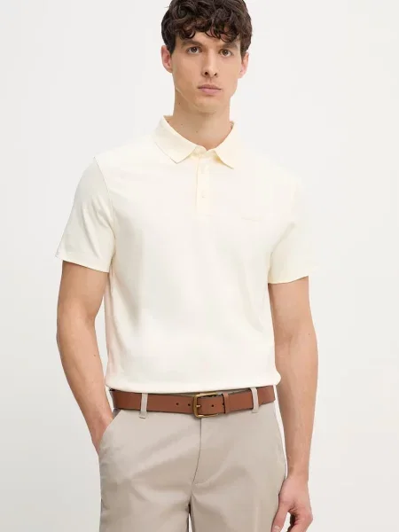 Tricou polo Calvin Klein bej