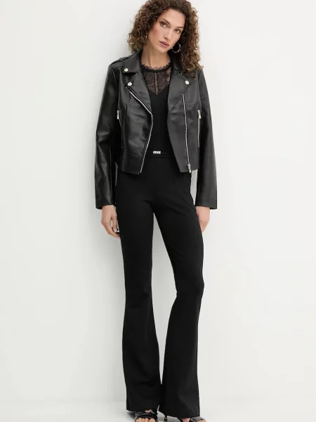 Versace Jeans Couture spodnie dzwony high waist czarny