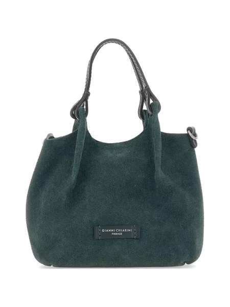 Geantă shopper Gianni Chiarini din piele de căprioară verde