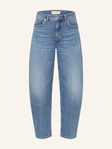 Opus Pants Barrel Džíny Mari Clear S Ozdobnými Kamínky mid blue modré
