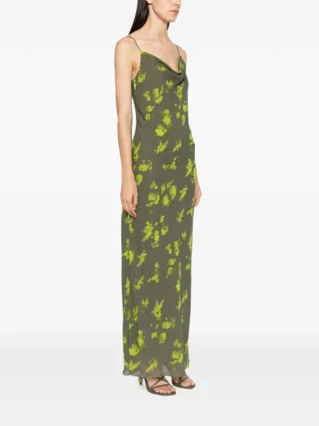 Rochie maxi Patrizia Pepe cu model floral cu imagine verde