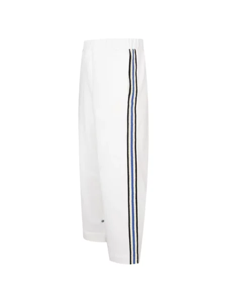 Pantaloni Commas cu dungi din jerseu alb