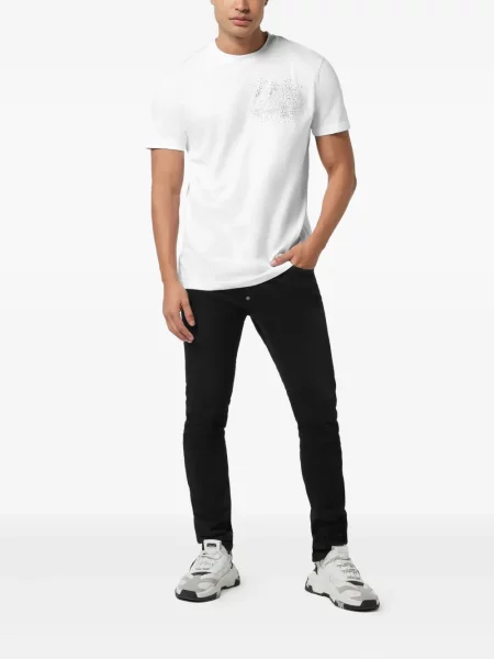 Tricou Philipp Plein cu imagine alb